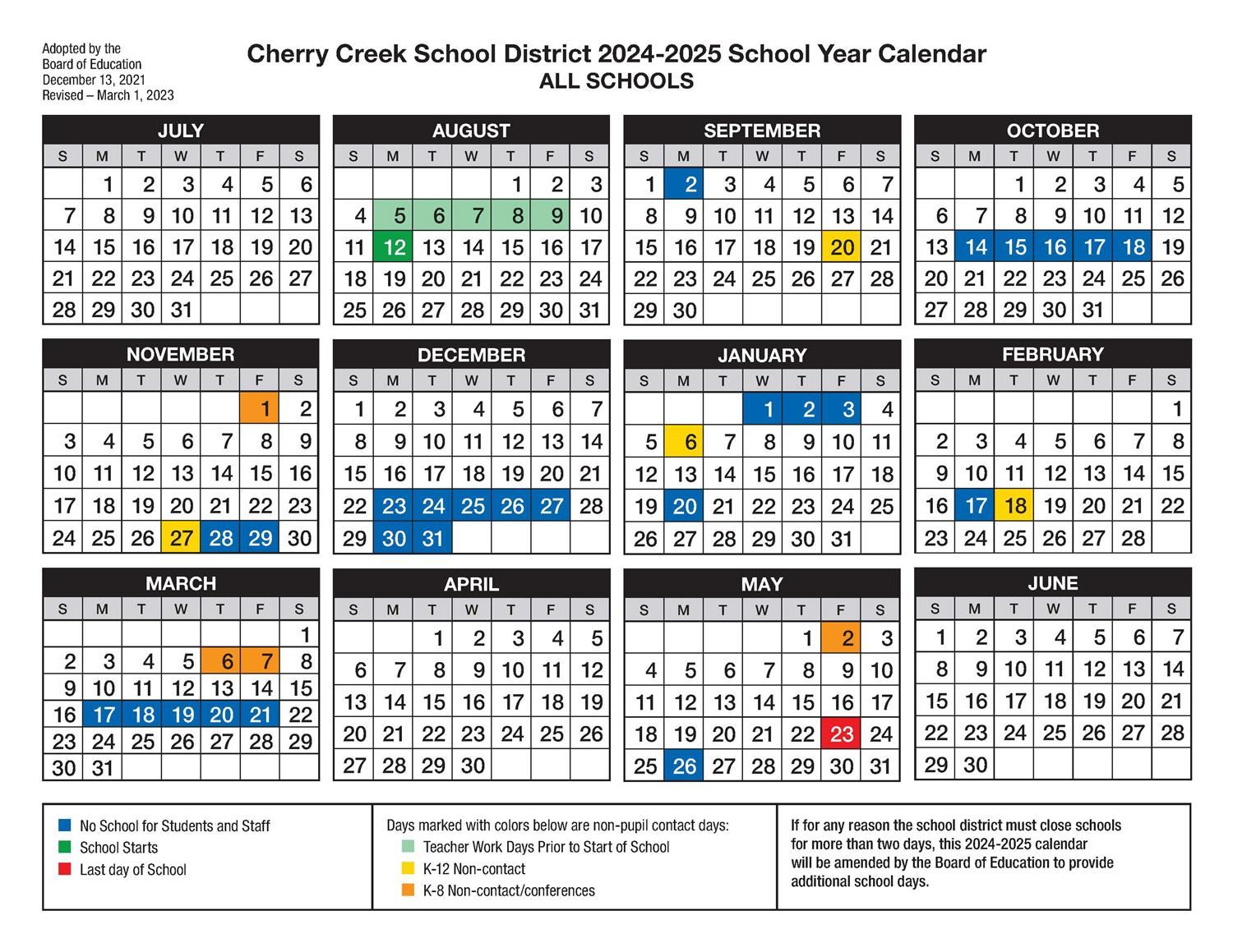 CCSD Calendar
